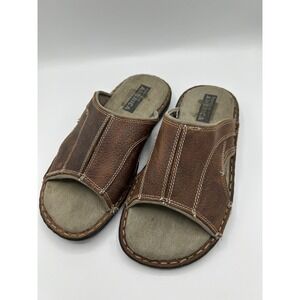 Perry Ellis America Vtg Sandals Slides Brown Men's Beach Comfort Travel Size 7